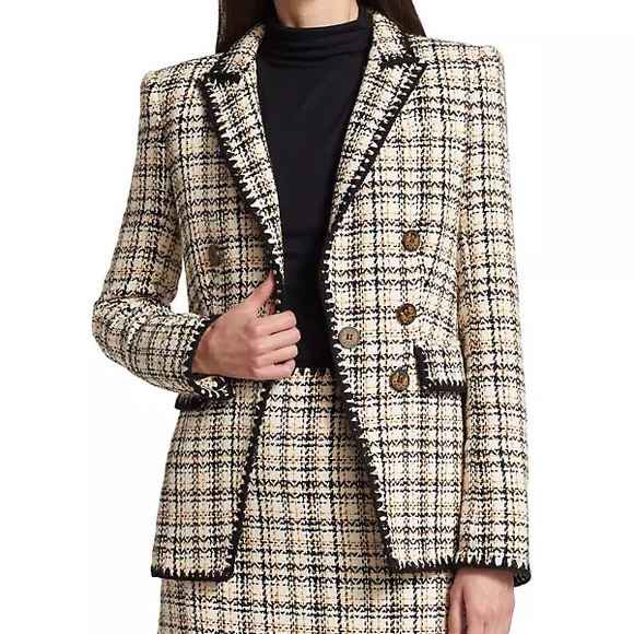 Veronica Beard Lawrence Dickey Crochet Trim Tweed Blazer - Picture 7 of 12